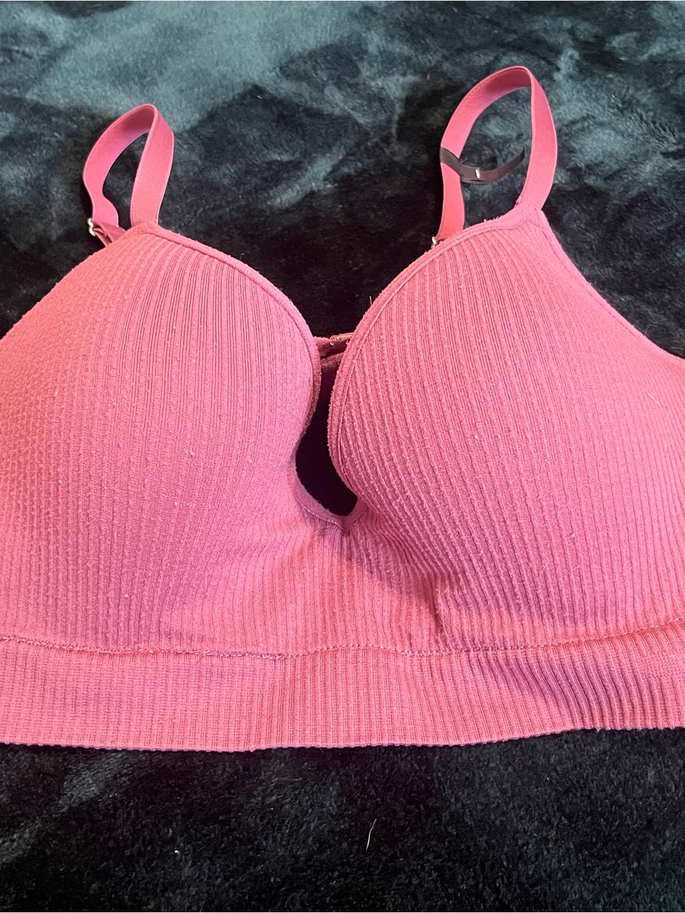 Tahari Ribbed Pink Padded Bralette